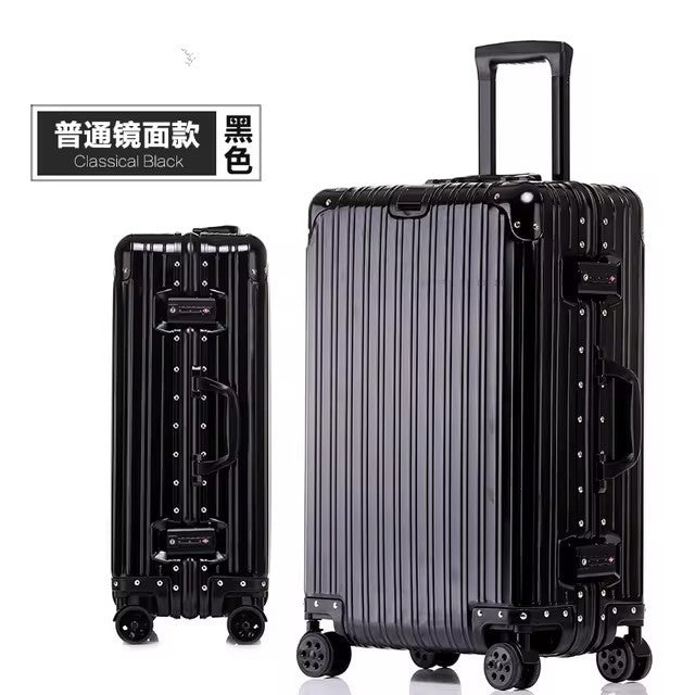 Mala de viagem giratória de alta qualidade 100% liga de alumínio-magnésio, tamanhos 20/24/26/29, marca Travel Suitcase