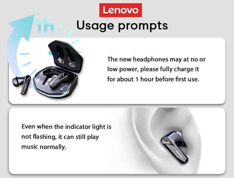 Lenovo GM2 PRO New Bluetooth 5.3 Headset Sports Running True Wireless In-Ear Gaming Low Latency Dual Mode Music Headphones
