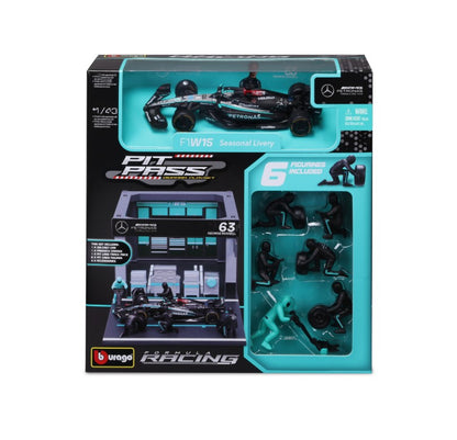 Bburago 1:43 2024 F1 Mclaren MCL38 Casa de Box DIY Modelo em Miniatura de Carro de Liga Fundida Ferrari SF24/Benz W15/Red Bull RB20 Brinquedos Infantis