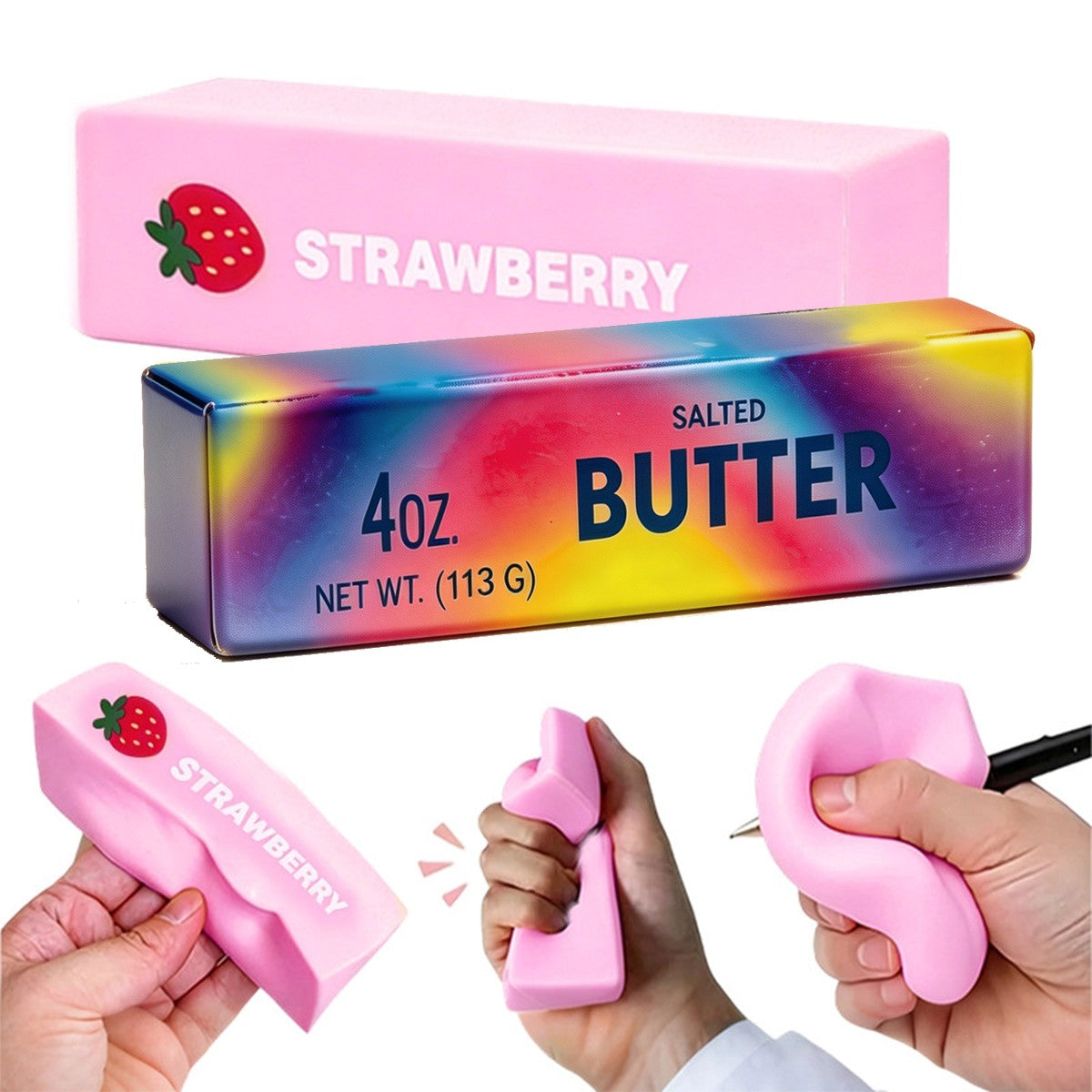 1~4Pcs Soft Squishy Butter Stick Fidget Toy Stress Relief Slow Rising Squeeze Toy for Anxiety Relief Decompression Party Gifts
