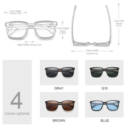 Oi Wood Óculos de Sol Quadrados para Homens e Mulheres Óculos de Madeira Lentes Azuis Polarizadas Óculos Masculinos Óculos de Luxo