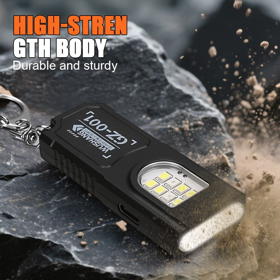 Mini COB LED Flashlight USB Rechargeable Torch with Magnetic Portable Powerful Working Light Outdoor Emergency Keychain Light