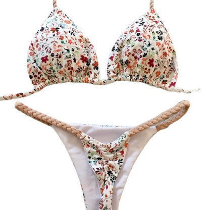 Sexy Halter Bikini Set Women Swimsuit Two-piece Triangle Thong Bathing Suit Brazilian Biquinis Holiday Gathering Swimwear