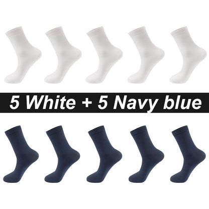10Pairs/Lot Men Combed Cotton Socks Black Casual Business Breathable High Quality Man Sock New For Male Plus Size EU38-48
