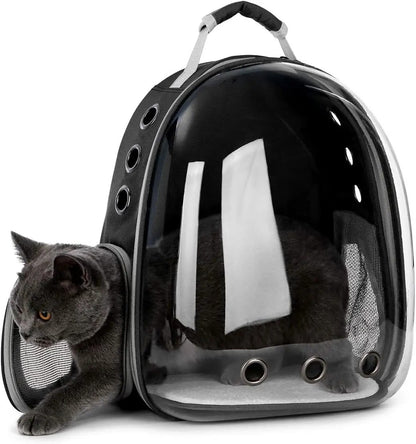 Mochila Transparente Cápsula Espacial para Transporte de Gatos e Pequenos Animais de Estimação, Filhotes, Gatinhos, Pássaros, Respirável para Viagem