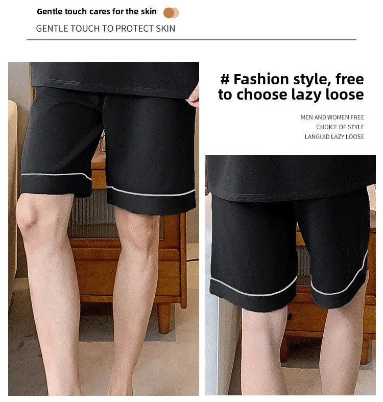 Summer Men's Loose Fit Short Pants Thin Cotton Sporty Comfortable Five-Point Home Leisure Pants Outerwear Big Size Sleepwear