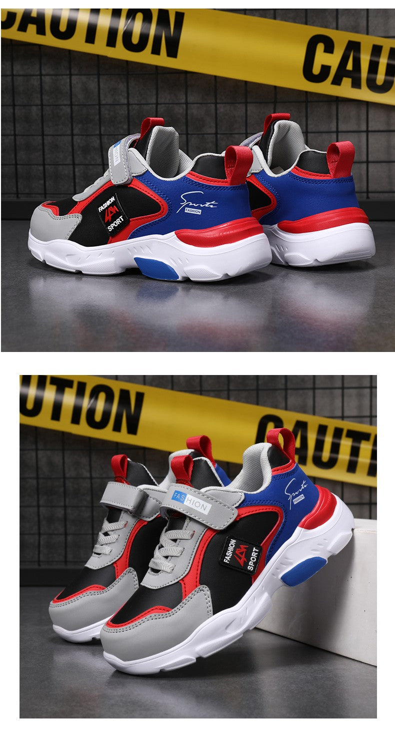 New Children's Leather Casual Shoes For Boy Girls Sneakers Breathable Kids School Walking Non-slip Sport Running Shoes Outdoor