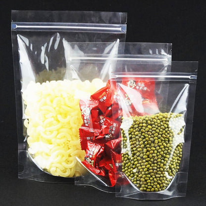 100pcs Silver Aluminum Foil Zip-lock Bags, Food Grade Aluminized Mylar Zipper Self Sealing Pouches for Cloth / Snacks Packaging