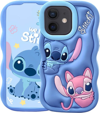 Capa de Silicone Macia com Ponto de Onda para iPhone 16 15 14 13 12 11 Pro Plus mini Max Xs XR 6 7 8 SE