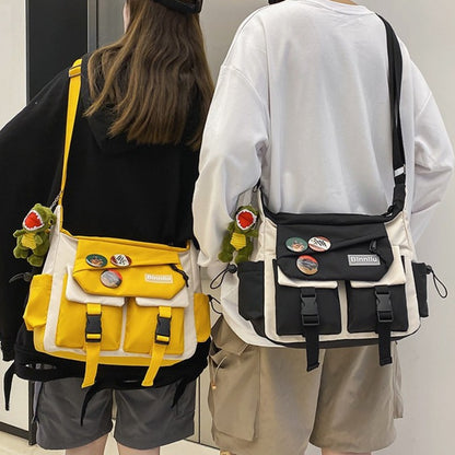 Harajuku Men Nylon Crossbody Bags for Women Messenger Bag Girls School Book Bags Youth Canvas Handbags Shoulder Bag Sac Bolsas