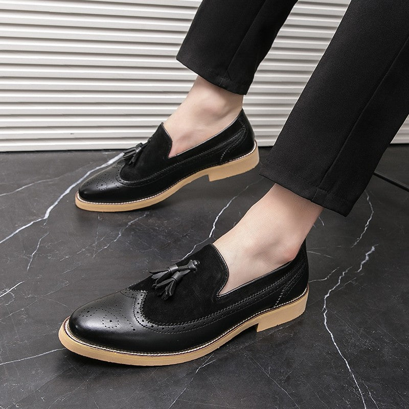 Men Business Dress Casual Fashion Elegant Formal ShoesSlip-on Evening Dress Loafers Party Tassel Leather Shoes Wedding Shoes