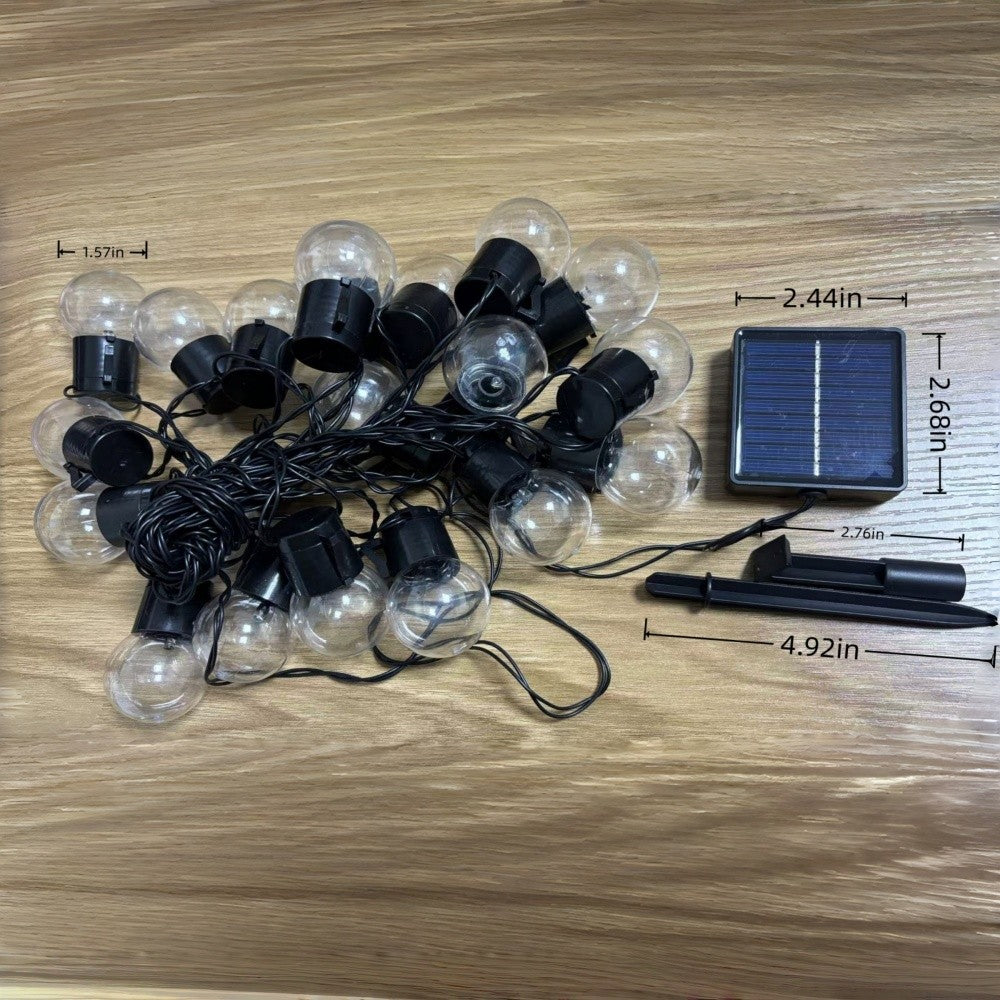 1PC 10/20LED Solar Light String, Outdoor Courtyard Waterproof G40 Spherical Light, Suitable For Garden Wedding Party Decoration