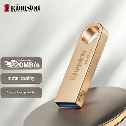 Kingston DTSE9G3 Pen Drive USB de Metal, Pen Drive de Alta Velocidade, Adequado para Celulares, Carros e Câmeras Veiculares [220 MB/s]