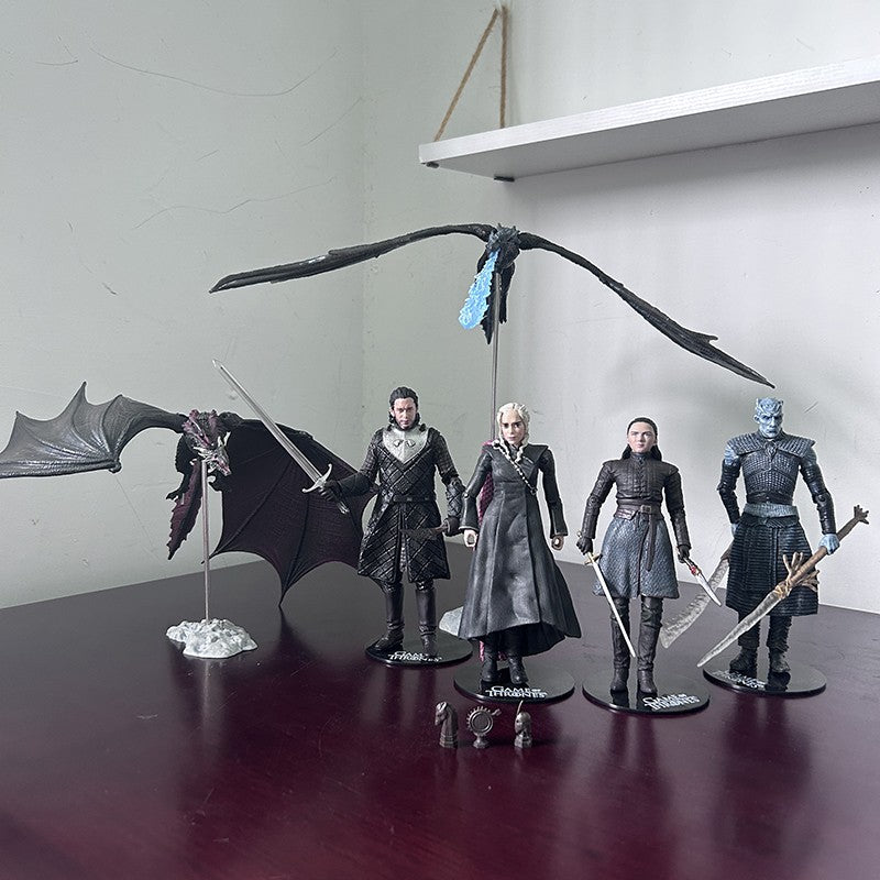 Jon Snow Night King Daenerys Targaryen Frost Wyrm Viserion Black Ice Dragon Rhaegal Action Figure Model Toys Desktop Decoration