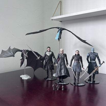 Jon Snow Night King Daenerys Targaryen Frost Wyrm Viserion Black Ice Dragon Rhaegal Action Figure Model Toys Desktop Decoration