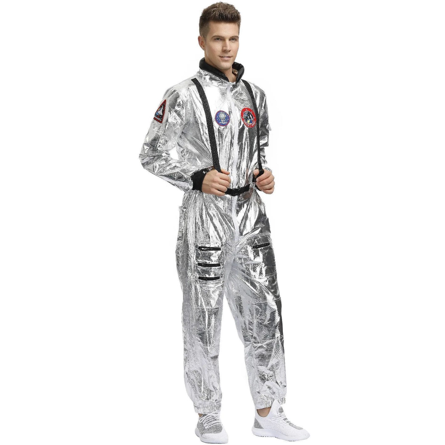 Astronaut Costume Spacesuit Silver Spaceman Men Women Space Suit Halloween Christmas Performance Spacesuit Costume Party Gift