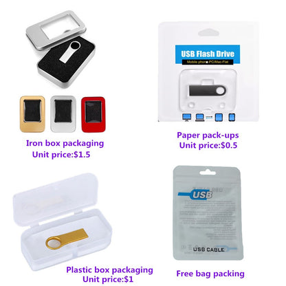 50 peças/lote USB 2.0 Flash Drive Original 1GB 2GB 4GB 8GB Pen Drive 16GB 32GB USB Sticks 64GB Memory Flash Disk 128MB Logo Grátis