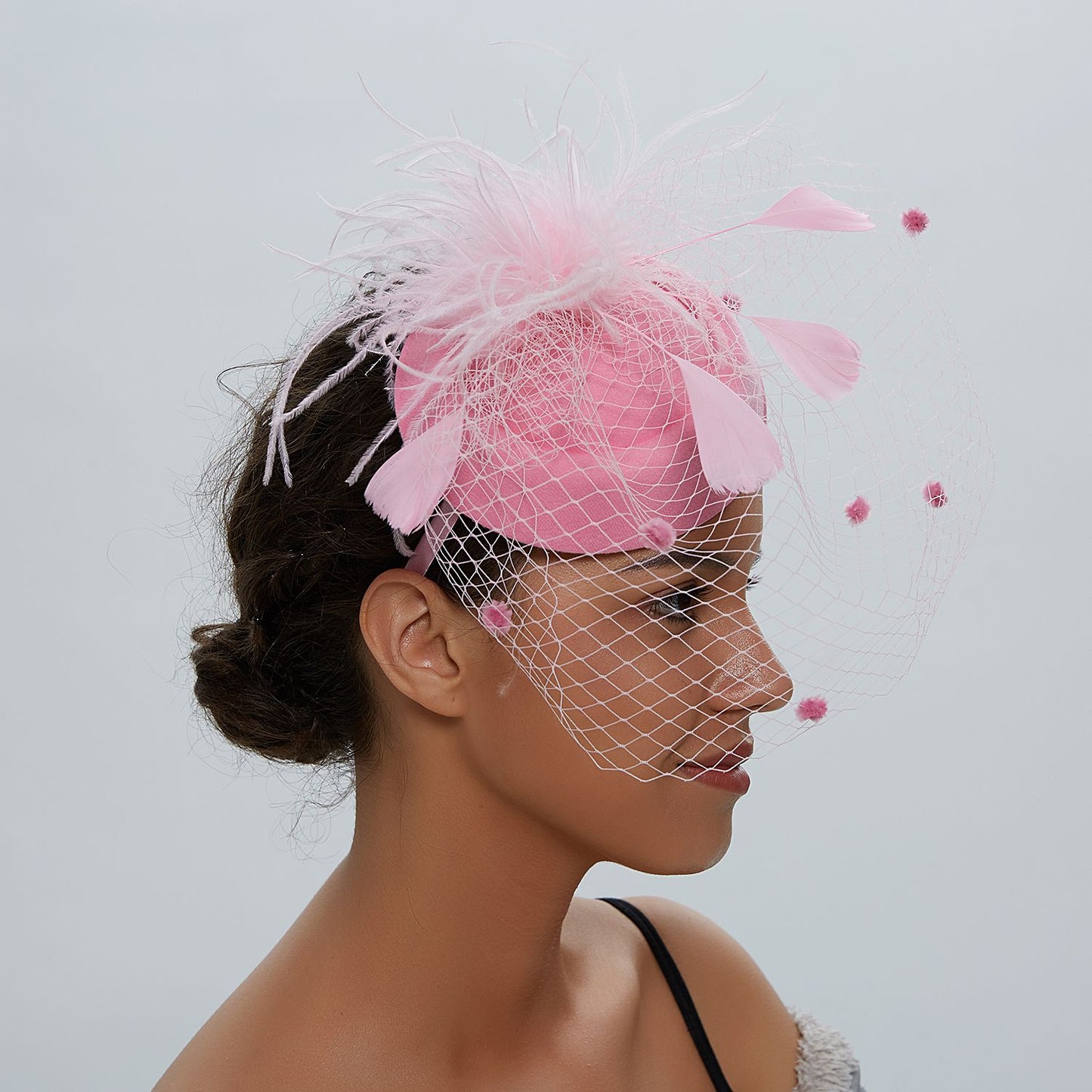 Fascinator Hat Veil Feather Fascinator Hair Clip Tea Party Pillbox Derby Hat Fascinator Bridal Wedding Veil