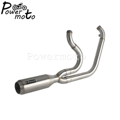 Motorcycles 2-Into-1 Exhaust Muffler Pipes Tube For Harley Dyna Fat Bob Low Rider S Street Bob Wide Super Glide FXD 2006-2017