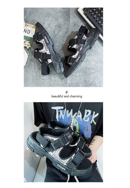 Summer Men's Sport Sandals Big Size 45 Slip on Casual Shoes for Men Outdoor Fashion Holiday Thick Sole Beach Sandals