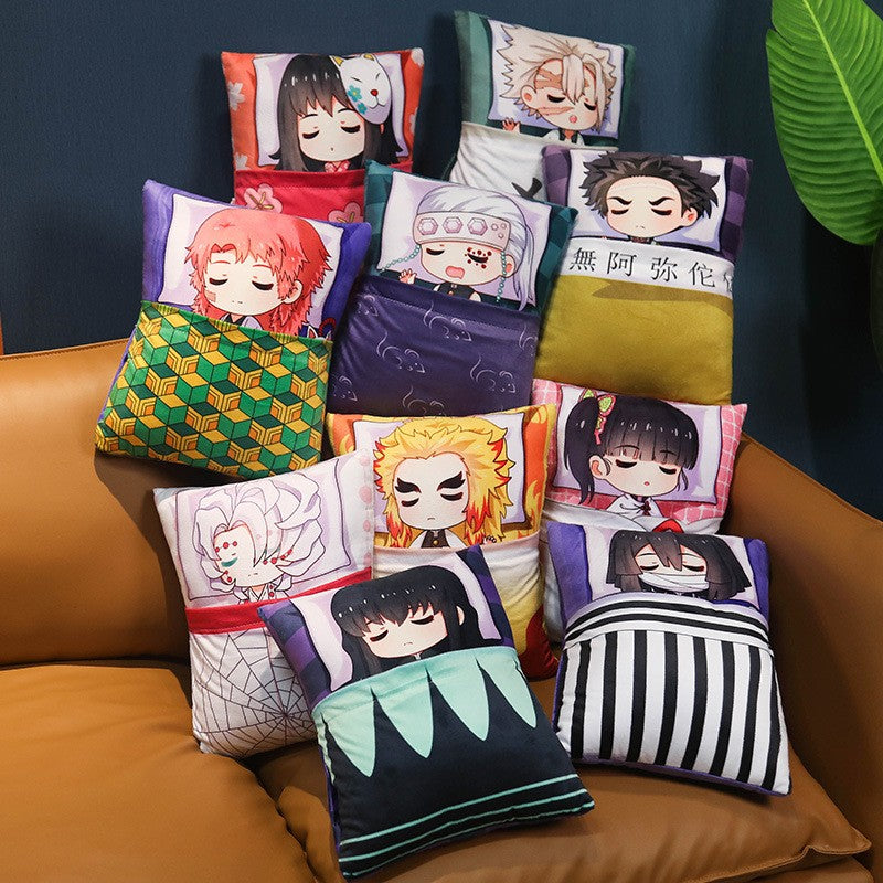 Demon Slayer Plush Stuffed Pillows Kimetsu No Yaiba Dakimakura Cute Anime Throw Pillow Kawaii Doll Tanjirou Nezuko Body Cushion