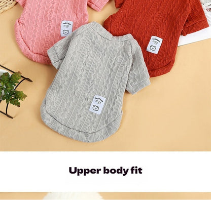 Suéter Clássico de Tricô para Cachorro Filhote Roupa de Inverno Quente para Animais de Estimação Pequenos Cães Gatos Colete Roupas para Animais de Estimação Traje de Bulldog Francês