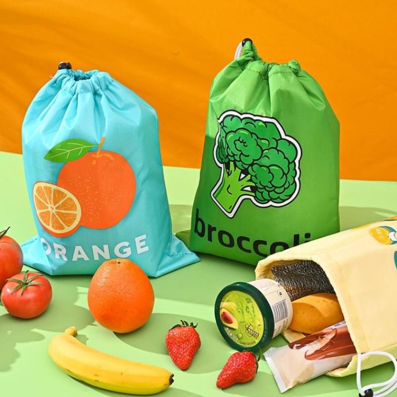 1/3PCS Fruit Vegetable Freshkeeping Bag Banana Storage Bag Vegetable Preservation Anti Ripening Insulated Drawstring Reusable