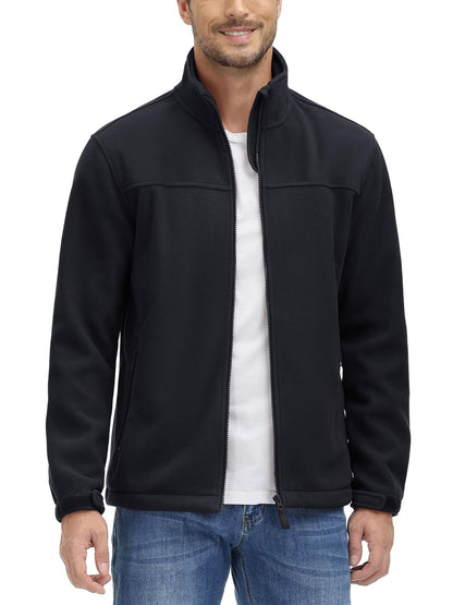 TACVASEN Winter Windproof Fleece Jackets Full Zip Mens Winter Jacket Multi-Pockets Work Coats Hiking Windbreaker Climbing Parka