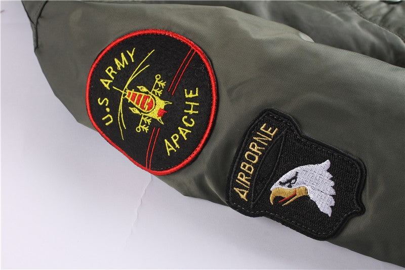 2023 Military Pilot Flight Quilted Winter Kids Toddler Clothes Boys Girls Satin Letterman Varsity Bomber Jacket with Patches
