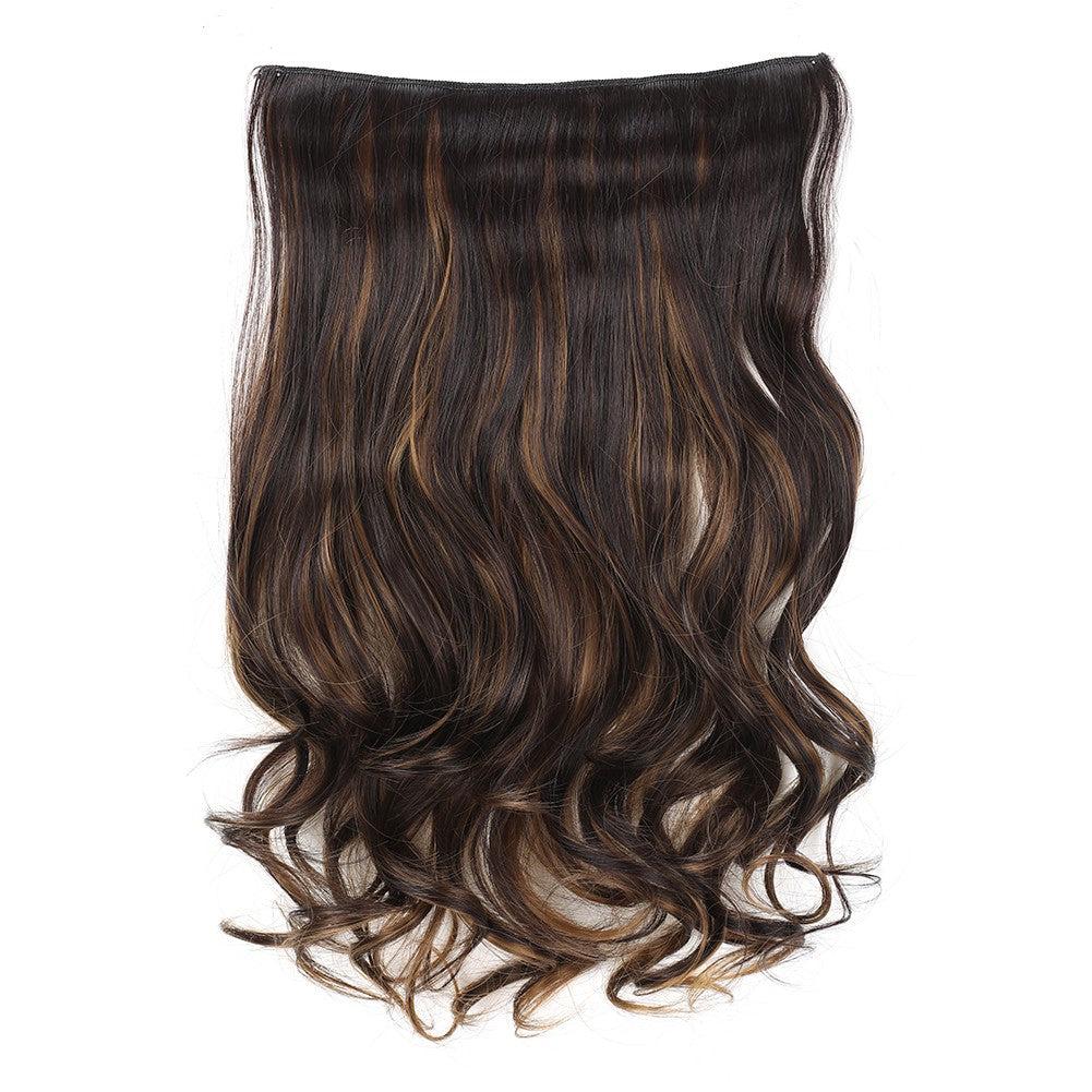 Fio Invisível em Apliques de Cabelo Sintético Ondulado 2 Presilhas em Apliques de Cabelo 45cm Fio de Nylon Peça de Cabelo Sintético para Mulheres