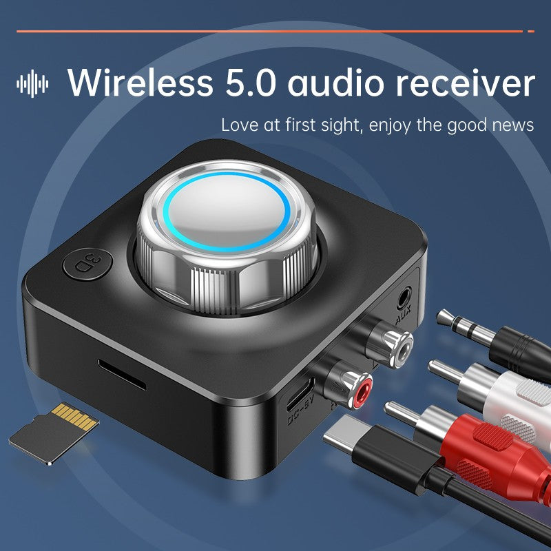 Receptor de Áudio Bluetooth 5.0 Adaptador Sem Fio de Música Estéreo 3D Cartão TF RCA 3.5mm Jack P2 para Carro Alto-Falante Amplificador Fone de Ouvido