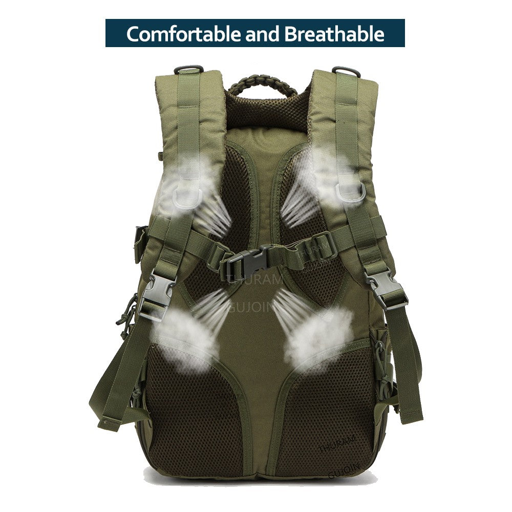 Mochila Tática de 38L, Estilo de Mochila de Grande Capacidade Impermeável para Exterior com Sistema MOLLE, para Caminhada, Acampamento, Viagem ou Mochila de Fuga