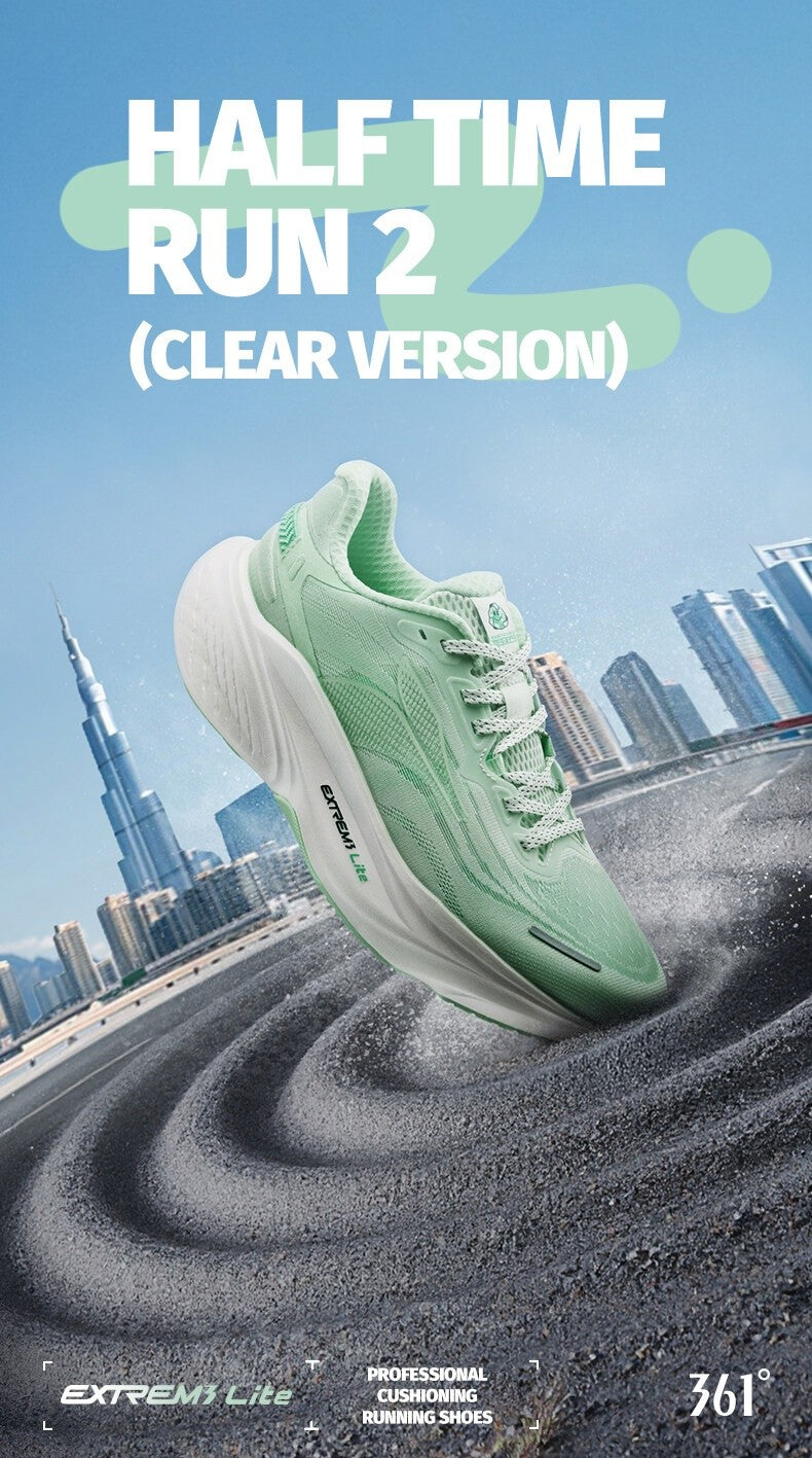 361 Degrees HALF TIME RUN 2 Men Running Shoe Soft Breathable Rebound Lightweight Shock-absorber Versatile Male Sneaker 672522201