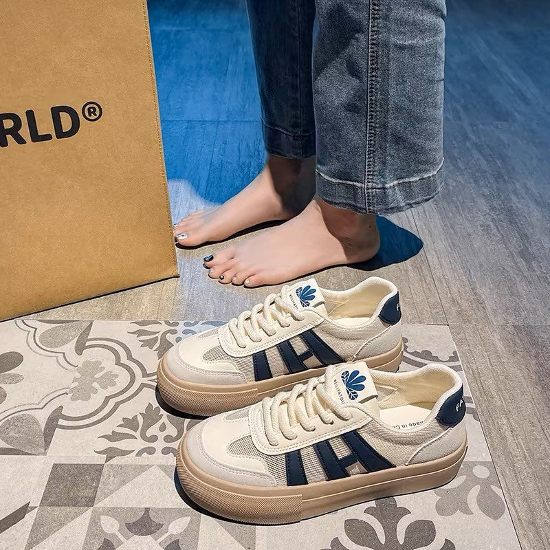 Thick-soled Casual Shoes for Women 2024 Spring and Autumn New Nmesh All-match Breathe Sneakers Comfortable Women Shoes D116