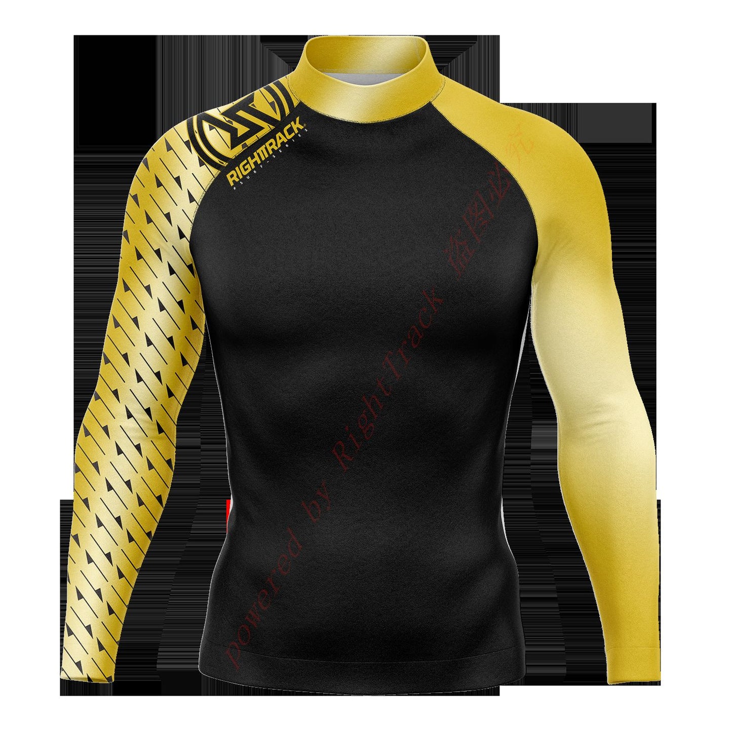 Hot Men's Surfing Shirt Nautical Diary Lycra Rashguard RIGHTTRACK For Surf Sportswear Beach UV Swimwear UPF50+ Clothes