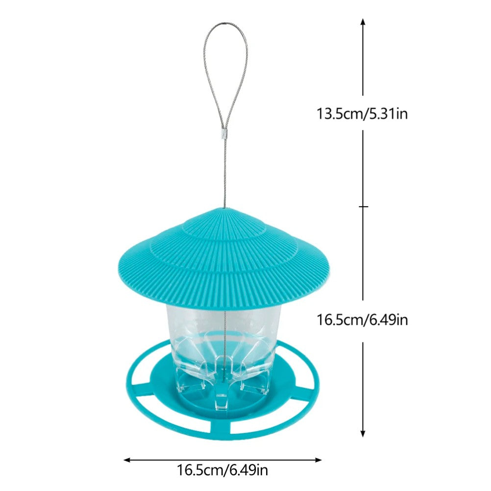 Alimentador Automático de Pássaros com Alimentação por Pé, Ferramenta de Alimentação Externa, Alimentador de Pássaros Suspenso para Castanhas, Dispensador com Múltiplos Buracos, Recipiente para Alimentos