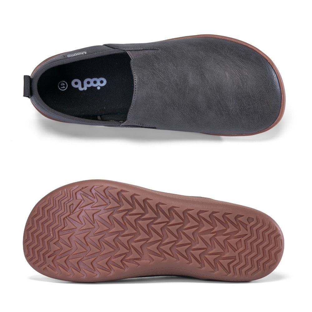 Oiaano  Wide Toe Men Minimalist Shoes  Comfortable Sneakers Leather Casual Shoes Black Slip On Leisure Loafers  Drive  Office