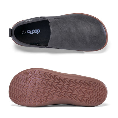 Oiaano  Wide Toe Men Minimalist Shoes  Comfortable Sneakers Leather Casual Shoes Black Slip On Leisure Loafers  Drive  Office