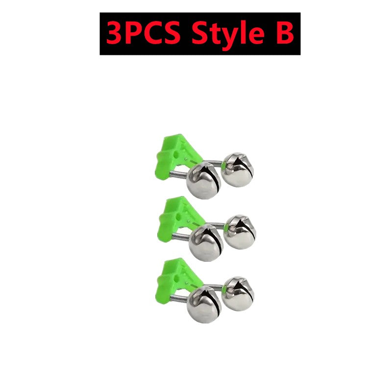 10-1PC Fishing Bite Alarms Fishing Rod Bells Tip Clip Bells Ring Green ABS Fishing Accessory Outdoor Pole Fish Bites Indicators