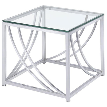 Square Glass Top End Table