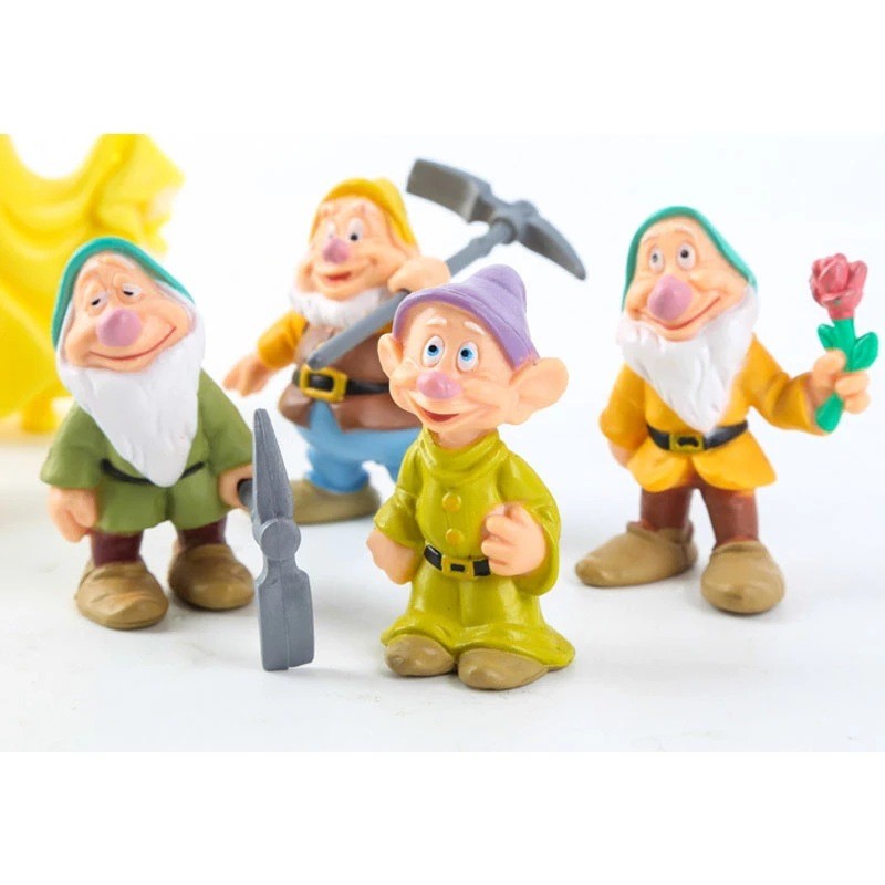 8 Unidades/Conjunto de Bonecos de Princesa Disney Versão Q da Branca de Neve e os Sete Anões, Bonecas de Brinquedo, Presente para Crianças, Decoração de Moda Quente