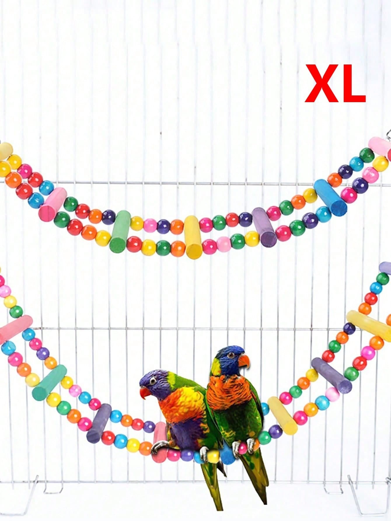 Escada e Balanço Coloridos de Madeira para Pássaros - Habitat Perfeito para Papagaios Pequenos