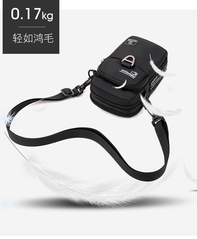 Fashion 3 Layers Men Small Shoulder Bag High Quality Durable Nylon Male Handbag Portable Messenger Bag Flap Mini Waist Bag