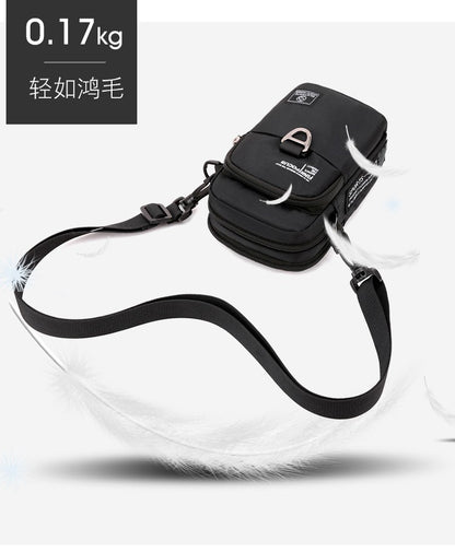 Fashion 3 Layers Men Small Shoulder Bag High Quality Durable Nylon Male Handbag Portable Messenger Bag Flap Mini Waist Bag