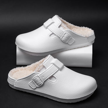 Men Plush Lined Outdoor Anti-slip Garden Shoes Warm Fuzzy Slippers For Women Winter New Cotton Slippers Fuzzy Home Slides