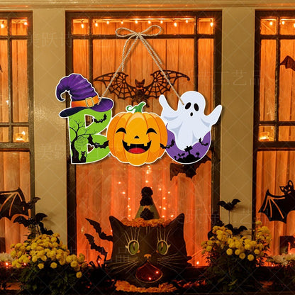 Halloween decoration pumpkin bat hanging decoration haunted house party decoration Halloween door hanging decoration