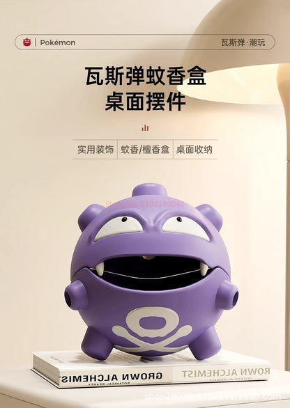Bandeja Espiral de Incenso Koffing, Anime Gastly, Queimador de Incenso Interno, Suporte Fofo, Boneco Grimer para Decoração de Mesa de Carro, Brinquedo a Gás