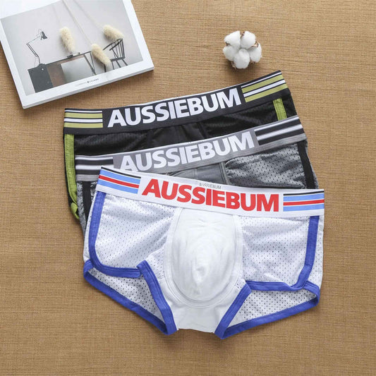 Men's boxers pure cotton mesh fashionable youth underwear student underpants