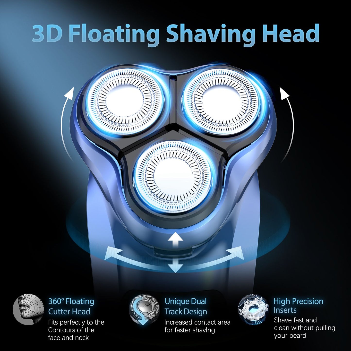 Sejoy Electric Razor for Men Rechargeable Electric Shavers Rotary Portable Travel Razor Idea Gift Beard Trimmer