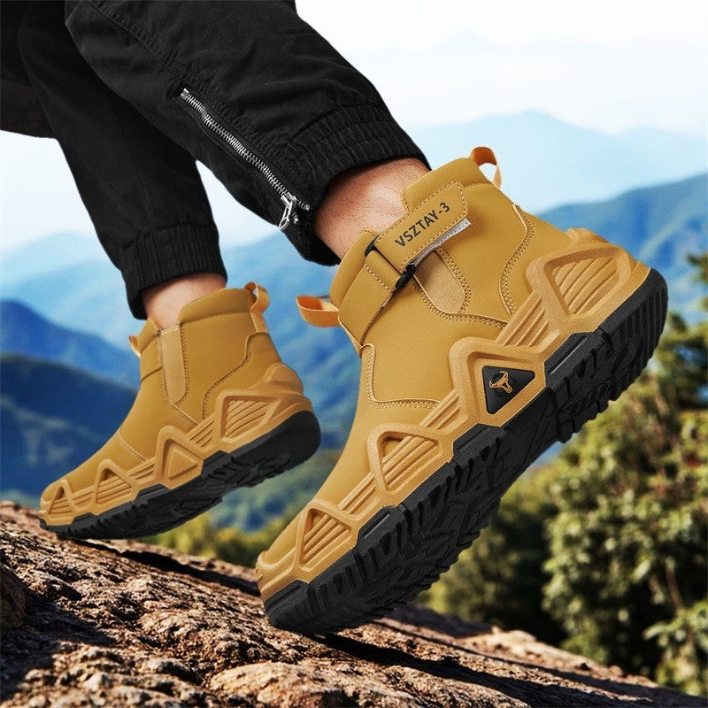 Men's casual sports shoes, high-top breathable outdoor hiking and mountaineering shoes, men's travel walking shoes